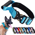 JSXD Tactical Dog Collar, 1.5 Inch Wide, Heavy Duty Military Training Collar with Handle, Metal Quick Release Buckle, 1000D Nylon, for Medium Large Dogs