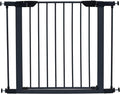 MidWest Homes for Pets 29-Inch High Walk-Thru Pressure Mounted Steel Dog Gate, Expands to 38 Inches Wide, Includes 3-inch Extensions, Textured Graphite
