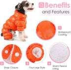 AOFITEE Dog Winter Coat, Waterproof Dog Jacket, Fullbody Dogs Winter Coat Snowsuit, Windproof Puppy Puffer Jacket Snow Suit with Legs, Pet Fleece Vest, Cold Weather Coats for Small Dogs, XL