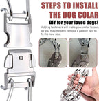 Dog Collar Buckle,Fastener Stainless Steel Buckle for Prong Dog Training Collar & Quick Release with Buckle for Medium Large Dogs(Silver,M:2.8-3.2mm)