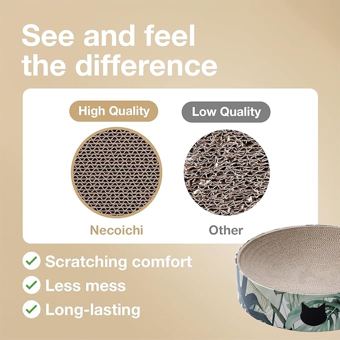 Necoichi Cat Scratcher Bowl Replacement for Indoor Cats - Cat Scratching Lounger with Reversible Usability and Extra Comfort for Lounge, Cardboard Bed Couch / (XL, Dark Cherry)