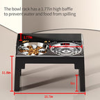 PAKEWAY Elevated Dog Bowls, Spill Proof, Tiltable Pet Feeder with 1 Stainless Steel Bowl &1 Stainless Steel Slow Feeder Bowl, 6 Height Adjustable Raised Bowls Stand for Medium Large Dogs