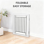 ZJSF Freestanding Foldable Dog Gate - Extra Wide Wooden White Puppy Gate - 2 Panels Pet Fence