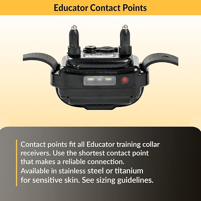 Educator Brand Only Contact Points Fits E-Collar Remote Dog Training Collars, Titanium, Short 5/8-Inch