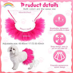 Dog Tutu Tulle Tutu for Dogs Small Large Medium Puppy Dress Ballerina Costume Skirt for Holiday Puppy Cats Bunny Pet Outfit Birthday Wedding Party Photo Prop Supplies(Hot Pink)