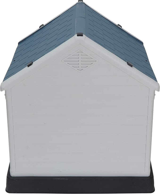 ZENY Plastic Dog House - Waterproof Dog Kennel with Air Vents and Elevated Floor All Weather Indoor Outdoor Insulated Doghouse Puppy Shelter, Easy to Assemble