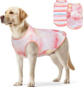 cyeollo 2pack Dog Cooling Shirt, Breathable Sleeveless Summer Clothes for Dogs, Intant Cool T Shirts for Medium Large Dogs, Pink 2XL
