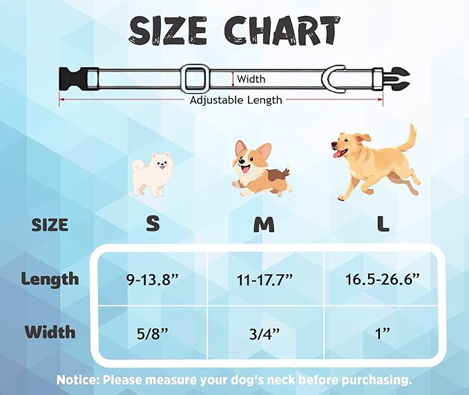 Tunkoo Dog Collar with Bow Tie Elegant Plaid Soft Comfy Cotton Adjustable Collar Premium Metal Buckle,Small Medium Large Puppy Cat Outdoor Training Walking Running（Bule Grid，S）