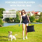 Portable Foldable Pet Playpen Collapsible Crates Kennel Playpen for Dog cat and Rabbit &Travel playpen Outdoor or Indoor (Large（35.4" L x 27.6" W x 23.6" H）, Brown)