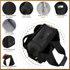 Dog Purse Carrier, Small Dog Cat Puppy Outdoor Portable Bag, Foldable Breathable 3‑Speed Zipper Access Pet Travel Bag with Large-Capacity Pockets, 15 lbs Capacity,Black