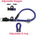 Braided Round Martingale Dog Collar, Training Collar with Slidable Stop Ring and Adjustable Stopper - Ideal for Large Dogs (L(1/2") - 20" Long, Purple)