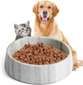 Gray Marble Dog Bowl, Non-Slip Non-Tipping Heavy Dog Food Bowl, Large Weighted Stone Dish, Natural Marble Pet Water Bowl, Easy to Clean, Present for Cat & Dog Lovers, Holds 6 Cups(6 lbs)