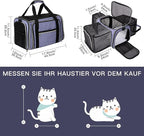 BAGLHER Expandable Cat Carrier with Travel Litter Box, Pet Travel 5 Sides Open Doors 3 Sides, Leak-Proof and Collapsible, for Car, Airplane Trip, Purple