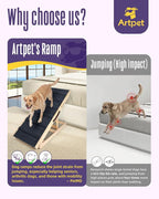 Wide Dog Ramp for Bed Couch Folding Dog Ramps for Large Dogs Up to 200 lbs, 43.3" Long Pet Ramp Adjustable Height Up to 24”