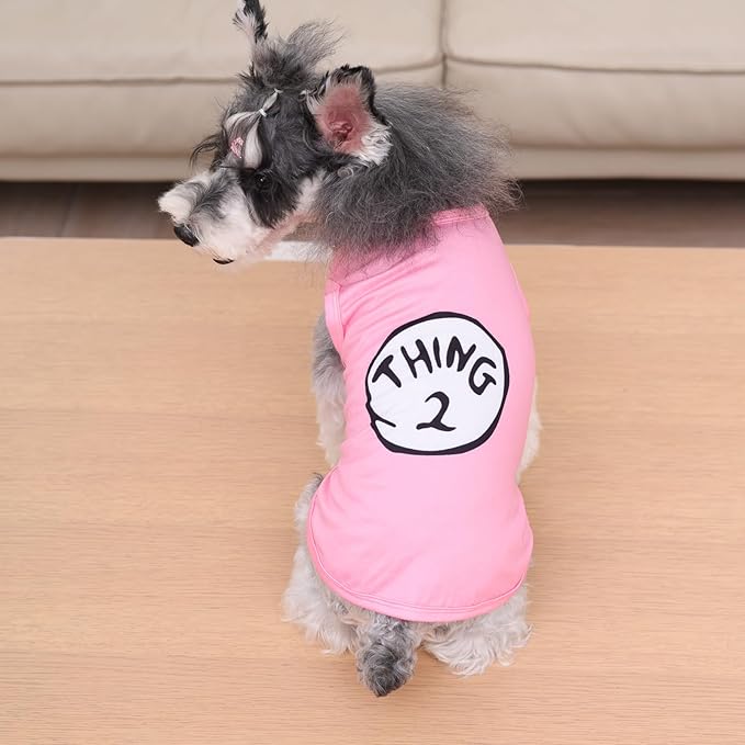 CuteBone Dog Shirts 2-Pack Soft Pet Clothes Breathable Summer Vest for Small Puppy and Stretchy Cat Apparel 2BX21XS-D