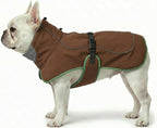 Softshell Dog Winter Vest, Fleece Lined Water-Repellent Jacket with Fur-Safe Buckle (No Hook & Loop) for Hiking, Adjustable Reflective Winter Coat for Active Dogs (Brown, Small)
