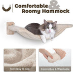 Cat Wall Shelves - 5 Pcs Wall-Mounted Cat Shelves for Wall, Including 2 Steps, 1 Perches, 1 Hammock, 1 Sisal Scratcher Post, DIY Playground for Large Cats