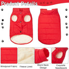 Syhood 2 Pieces Dog Jacket 2 Layers Fleece Lined Dog Jacket Warm Soft Windproof Small Pet Coat for Winter Cold Weather(XL, Navy,Red)