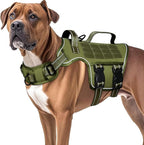 Dog Harness for Large Dogs Heavy Duty, No Pull Tactical Dog Harness with Molle System, Easy On and Off Service Dog Vest, Breathable Padded, Adjustable Reflective Pet Vest for Walking Hiking Training