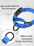 Martingale Collar for Dogs, Adjustable Soft Nylon Dog Collars with Special Design Cute Patterns (Blue, S (1" x 12"-15.8"))