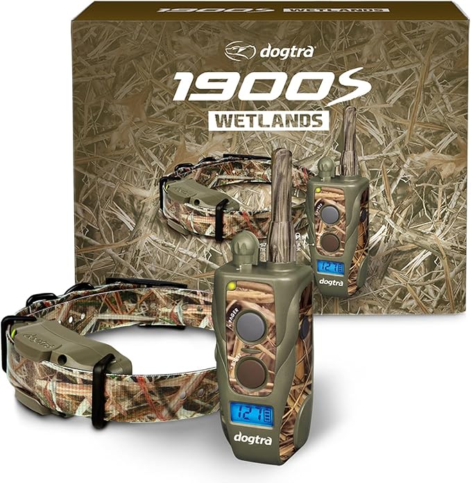 Dogtra 1900S Wetlands Boost & Lock Remote Dog Training E-Collar Ergonomic 3/4-Mile Range, Waterproof, Rechargeable, High-Output, Camouflage