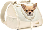 Pet Dog & Cat Chest Carrier Backpack,Adjustable Ventilated Carrier for Small Dogs Cats,Front Facing Puppy Carrier Backpack,Lightweight Doggy Backpack for Travel Hiking Outdoor (Beige)