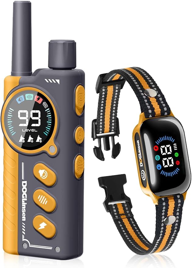 Smart 2-in-1 Bark and Shock Collar for Dogs - AI Anti-Misoperation, 3300FT Remote Training Collar, IPX7 Waterproof, 4 Modes (Tone, Vibration, Safe Shock, Auto Anti-Bark) for Dogs