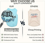 Parisian Pet Dog Shirt – 100% Cotton Shirts for Small Dogs – Blue Sleeveless Puppy Clothes – Lightweight and Breathable Dog Apparel – Boy Dogs Clothes - Stretchy Mommy’s Boy Pet Shirt