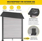Aivituvin Large Dog House Outdoor Indoor Weatherproof Dog House for Small & Medium & Large Dogs with Unique All-Around Iron Frame＆Raised Feet（White）