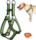 No Pull Dog Harness with Reflective Adjustable,Stops Pets from Pulling and Choking On Walks for Medium/Large Dogs (Green, XL)