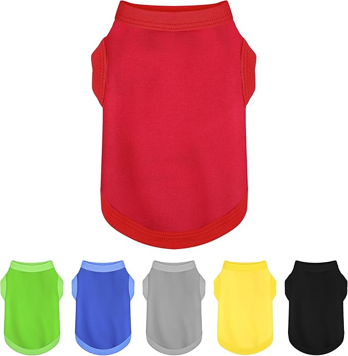 Elevate Your Dog's Fashion Quotient with Colorful and Breathable Sleeveless Cotton Shirts! Perfect Pet Apparel for Small to Medium Dogs Red 3XL