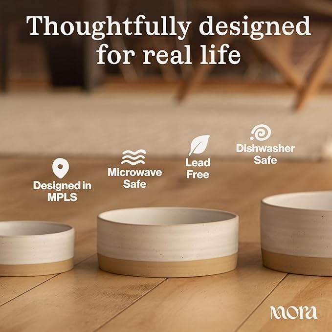 Mora Ceramic Pet Bowl Size Small - Food/Water Dish for Puppy Dogs, Cats, Guinea Pig, Rabbit, Hamster, Snake, ect. 11oz or 2 Cups - Basic Bowls for Your Dog or Cat, Mix and Match for a Set - Liquorice