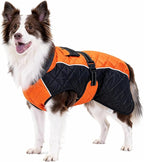 Dog Coat Dogs Jacket Waterproof Reflective Adjustable Dog-Winter Coats for Small/Medium/Large Dogs Dachshund Coat-(Orange, XX-Large)