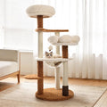 Modern Cat Tree Tower for Large Cats, 50-Inch Cat Scratching Post & Indoor Climbing Furniture with Plush Perches & Space Capsule - Sturdy Cat Tree for Maine Coon & Big Adult Cats