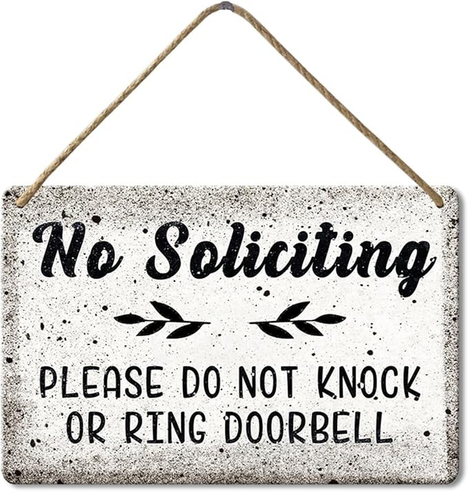 No Soliciting Sign For Home, No Soliciting Door Sign For House Please Do Not Knock Or Ring Doorbell Funny Wooden Funny Hanging Sign