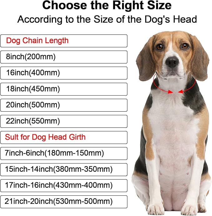 Metal Diamond Dog Chain Dog Training Chain with Secure Buckle Pet Collars for Large Medium Dogs