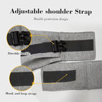 Dog Sling Carrier for Small Dogs up to 15 lbs - Hands Free Puppy Sling (Size M) - Ergonomic Padded Strap & Safety Hook Based on Owner's Bust, Light Gray