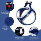 BELLA & PAL Step in Vest Harness for Small and Medium Dogs, No Pull Small Dog Harness with Leash Set, Comfortable Air Mesh Dog Vest Harness with Reflective Strip (Sapphire(Round Rope), XS)