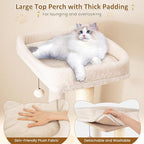 PETSITE 63 Inches Wooden Cat Tree, Multi-Level Modern Cat Tree with Sisal Scratching Posts, Two-Story Condo Covered with Sisal Exterior, Dangling Ball, Large Top Perch, and Playful Hole