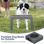 XIAZ Elevated Dog Bowls Large Breed Raised Dogs Bowl Stand Large/Medium Sized Dog Slow Feeder Dogs Bowls Food Water Stands 5 Heights Adjustable 9/11/12/14in Pet Feeder Dish Station