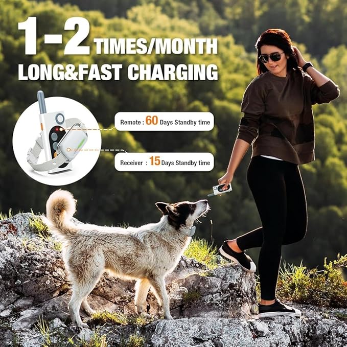 Dog Training Collar with Remote Control, 3 Modes, Voice Control