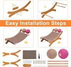 Outamateur Cat Scratching Pad, Cat Scratcher Bed, Cats Mini Chair with Sisal Scratching Ball and Bell, Cats Lounger with Removable Scratching Pad for Indoor Small Pets