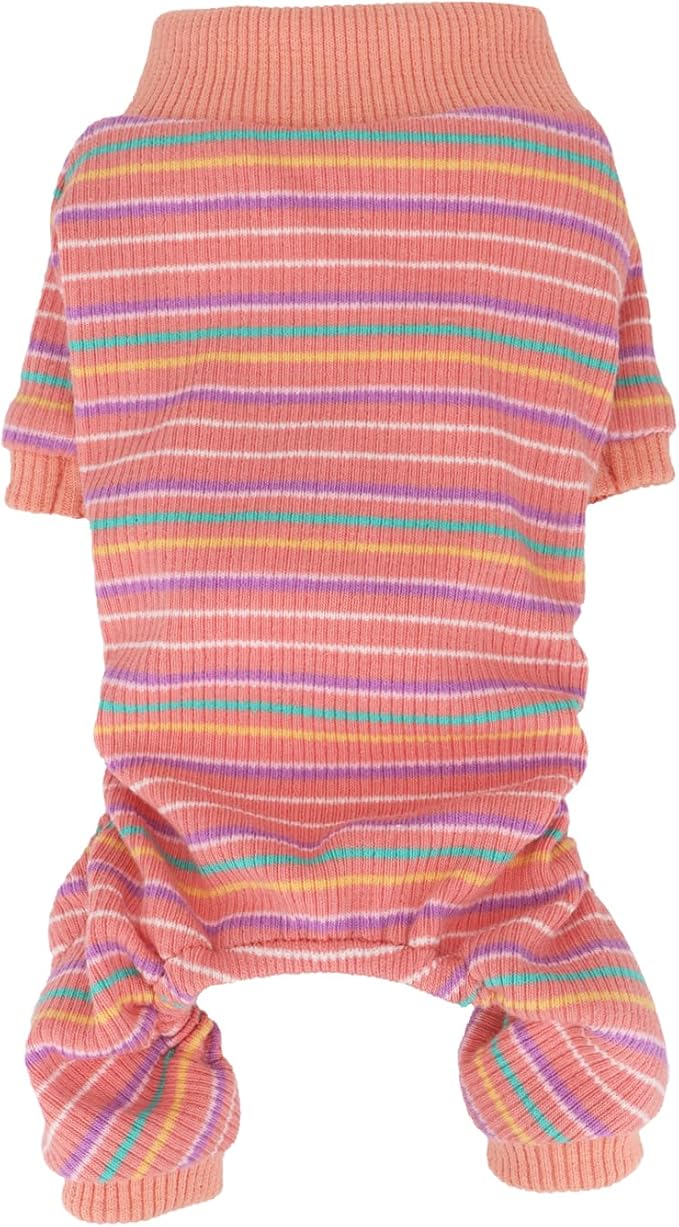 LOPHIPETS Dog Pajama Onesie for Small Dogs Teacup Chihuahua Yorkie Puppy Cat Clothes Apparel-Pink/XXS