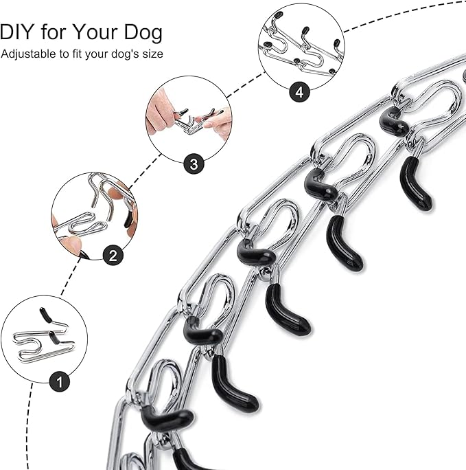 Adjustable Dog Collar with Comfortable Rubber Tip and Quick Release Buckle for Small Medium Large Dogs (Small, Black)
