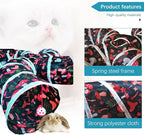 EGETOTA Cat Tunnel for Indoor Cats Large, with Play Ball S-Shape 5 Way Collapsible Interactive Peek Hole Pet Tube Toys, Puppy, Kitty, Kitten, Rabbit (S4 - Mushroom)