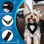 Formal Dog Tuxedo Adjustable Pet Collar with Bow, Small, Medium and Large Dog Wedding Clothing, Birthday Gifts