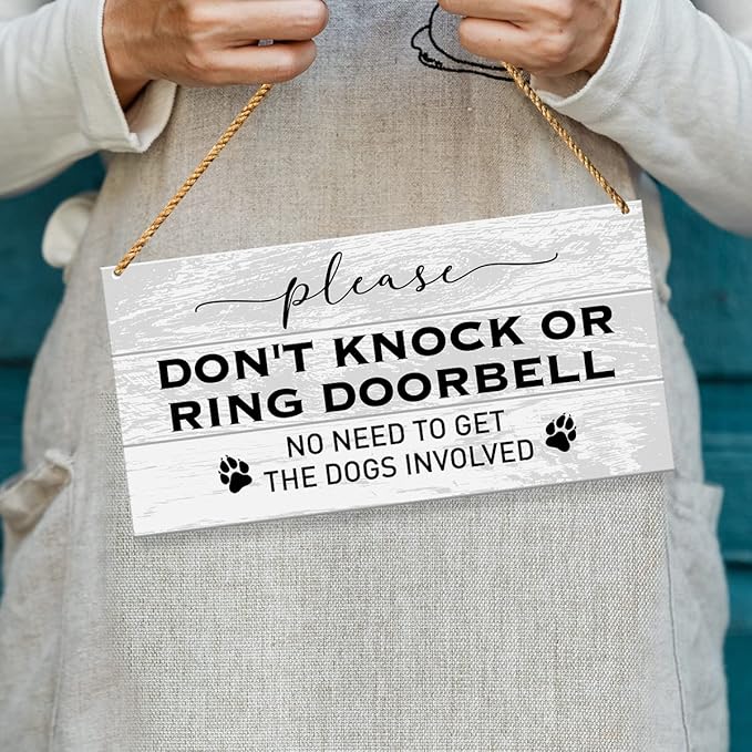 Beware of Dog Warning Sign for Front Door & Gate - Home Decor, Dog Lover Gifts