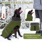 Doglay Dog Coat, Waterproof Dog Jacket Pet Winter Coat for Cold Weather with Thicken Furry Collar, Reflective Puppy Winter Jacket Warm Fleece Lining for Small Medium Large Pets