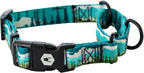 Wolfgang Heavy Duty Martingale Dog Collar with Quick Release Nylon Buckle for Walking & Training, GreatEscape Print, Small