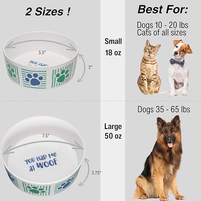 Loving Pets Dolce Moderno Ceramic Look Dog Bowl – Modern Melamine Dog Food Bowl & Dog Water Bowl – Durable, Non-Slip Pet Dish for Small & Medium Dogs – Dishwasher Safe Dog Bowl (Small, 16 oz)